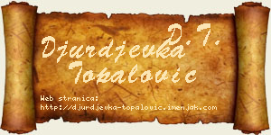 Đurđevka Topalović vizit kartica
